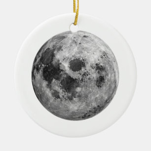 Cool Full Moon Graphic Space Astronomy Science Ceramic Ornament