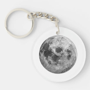 Cool Full Moon Graphic Space Astronomy Science Keychain