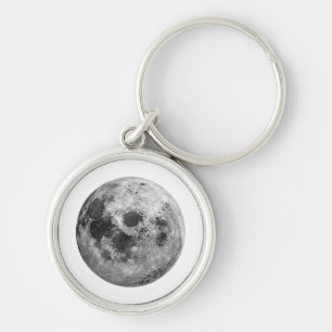 Cool Full Moon Graphic Space Astronomy Science Keychain