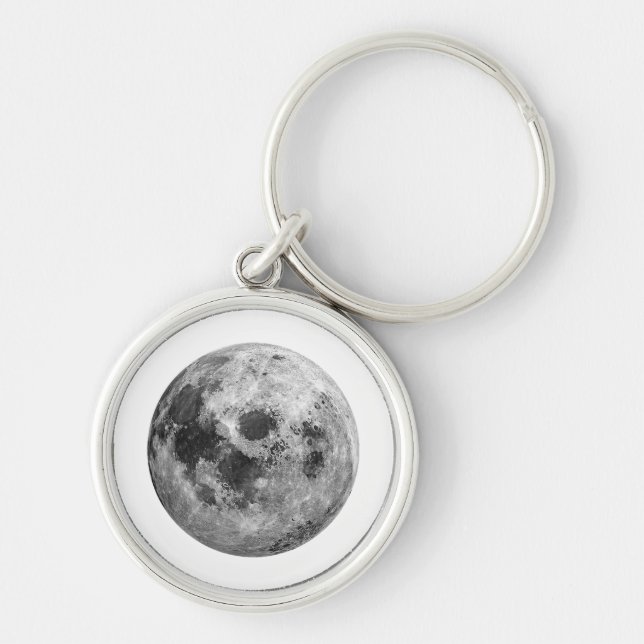 Cool Full Moon Graphic Space Astronomy Science Keychain (Front)