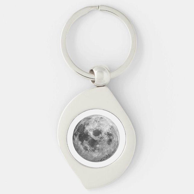 Cool Full Moon Graphic Space Astronomy Science Keychain (Front)