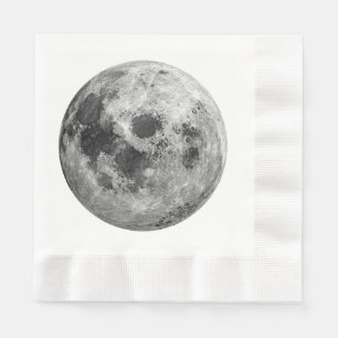 Cool Full Moon Graphic Space Astronomy Science Napkin