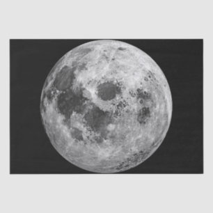 Cool Full Moon Graphic Space Astronomy Science Tissue Paper