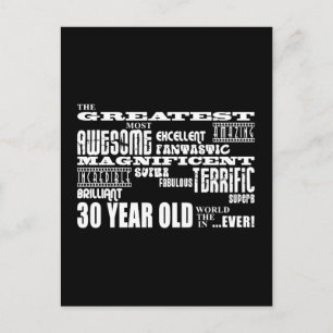 Cool Fun 30th Birthday Party Greatest 30 Year Old Postcard