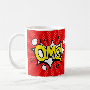 Cool, Fun and Colourful OMG (Oh My God) Design Coffee Mug