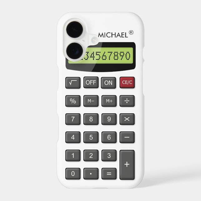 Cool Fun Calculator Pattern with Custom Text (Back)