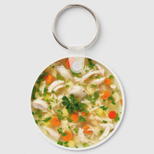 Cool Fun Chicken Noodle Soup Theme  Keychain