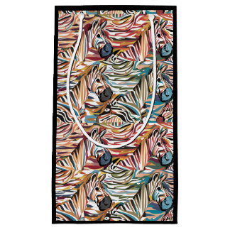Cool Fun Colourful Zebra Print Abstract Small Gift Bag
