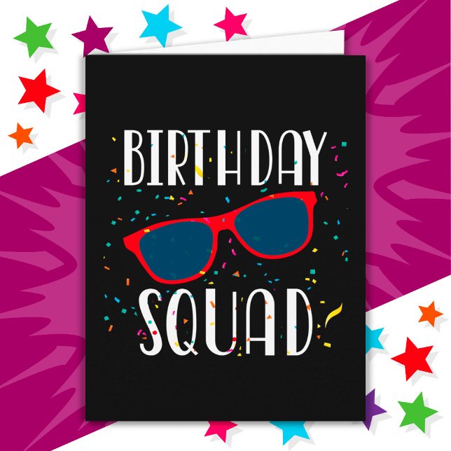 Cool Fun Matching Group Party Crew Birthday Squad Card (Creator Uploaded)