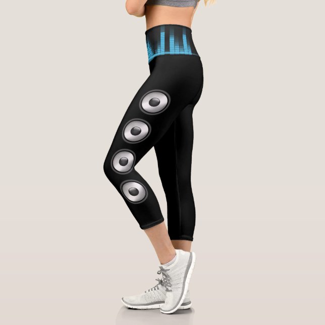 Cool fun Music Speaker design Music is my life Capri Leggings (Left)