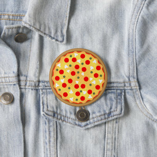 Cool fun pizza party kids birthday 3 inch round button
