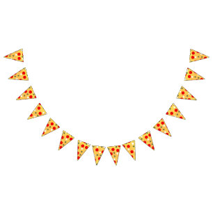 Cool fun pizza party kids birthday bunting flags