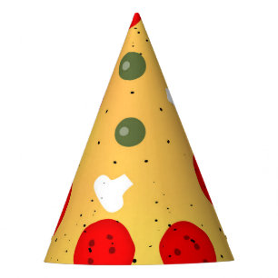 Cool fun pizza pepperoni mushroom party hat