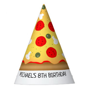 Cool fun pizza pepperoni mushroom Pizza party Hat