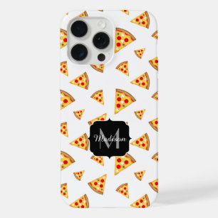 Cool fun pizza slices pattern custom Monogram iPhone 15 Pro Max Case