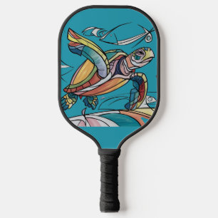 Cool Fun Sea Turtle Beach Abstract Art Pickleball Paddle
