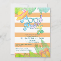 Cool fun summer script pool party birthday 