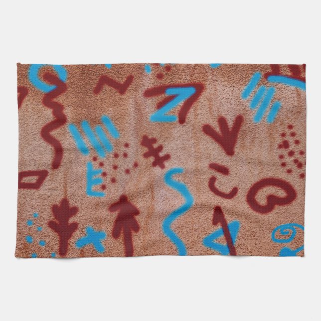 Cool Fun Unique Wall Writings Kitchen Towel (Horizontal)