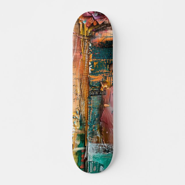 Cool Funky Abstract Art Skateboard (Front)
