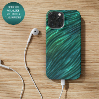 Cool Funky Dark Teal Blue Green 3D Art Pattern iPhone 16 Pro Max Case