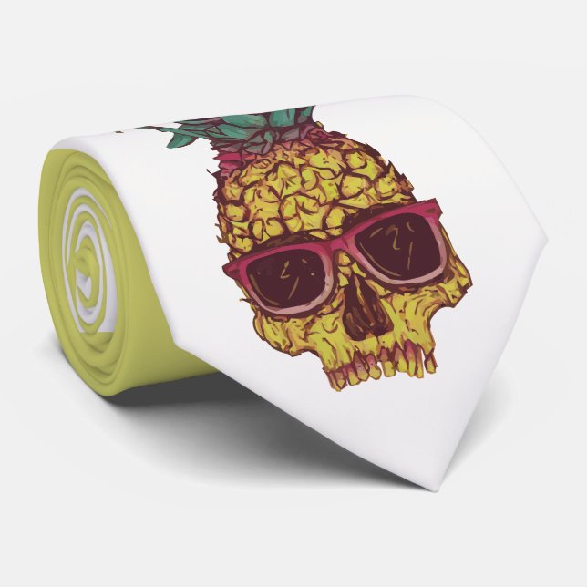Cool Funky Geek Pineapple Punk Custom Colour Tie (Rolled)
