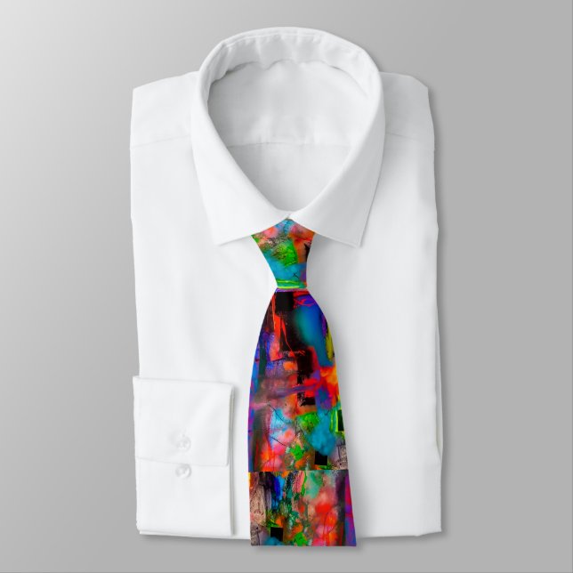 Cool Funky Hip Artsy Creative Modern Art Painting  Tie (Tied)