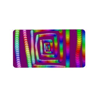 Cool Funky Rainbow Maze Rolling Marbles Design Label