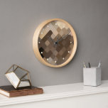 Cool Funky Taupe Beige Brown Mosaic Art Pattern Clock<br><div class="desc">Beautiful contemporary image of off-white, cream, beige, light, medium and dark coffee brown coloured rounded squares pattern. This ornate, elegant and funky hipster design was created for the fancy artistic interior designer, the artsy fashion diva, the popular hip trend setter, vintage mod retro, modernist, nouveau deco art style or abstract...</div>