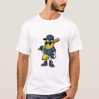 : Cool Funny Baseball Banana Player Sports Mascot T-Shirt