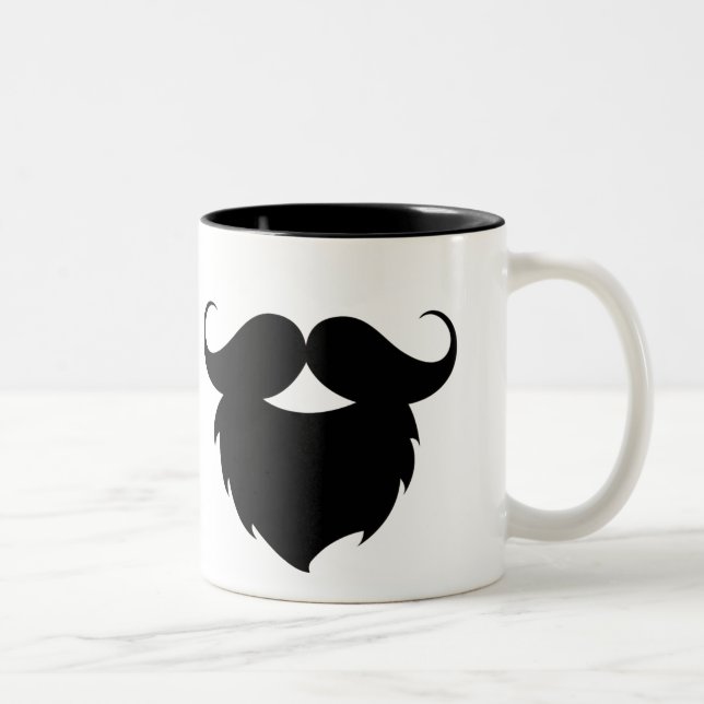 Cool Funny Beard Two-Tone Coffee Mug (Right)