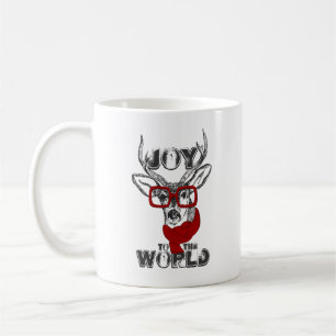 Cool funny deer sketch “Joy to the World” quot Coffee Mug