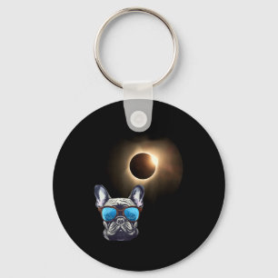 Cool Funny Dog Wearing Sungles Watching Solar Ecli Keychain