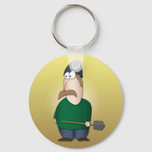 Cool funny Farmer cartoon Keychain