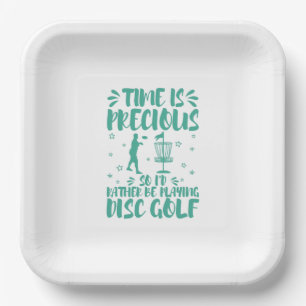 Cool Funny I'd Rather Be Playing Disc Golf Paper Plate