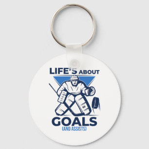 Cool Funny Life Goals And Ists Ice Hockey Game Tea Keychain