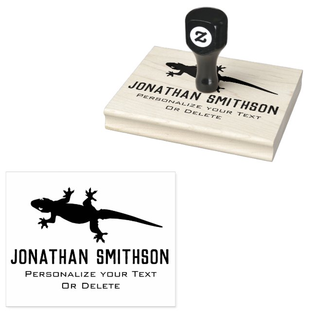  Cool Funny Lizard Cute Animal Personal Stationery Rubber Stamp (Stamped)
