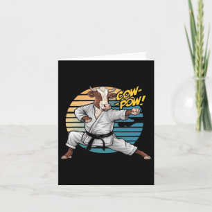 Cool Funny Martial Arts Cow Pow The Karate Cow In Card