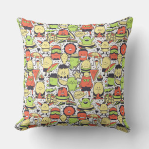 Cool Funny Monsters Throw Pillow