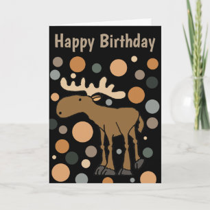 Cool Funny Moose and Circles Abstract Art Card