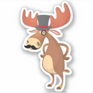 Cool Funny Moose Hat Moustache Animal Lover