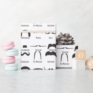 Cool Funny Moustache Diagram Wrapping Paper