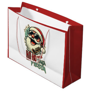 Cool funny Santa Claus with sunglasses - Ho-ho-ho Large Gift Bag