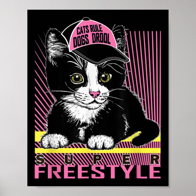 Cool Funny Sarcastic Cats Meme Quotes Cartoon Grap Poster (Front)