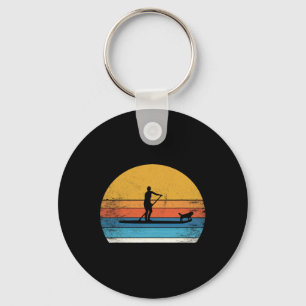 Cool Funny Stand Up Paddle Board Dog Sup Paddling Keychain