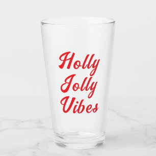 Cool Funny Stylish Modern Merry Christmas beer Glass