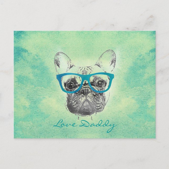 Cool  funny trendy vintage French bulldog  puppy Postcard (Front)