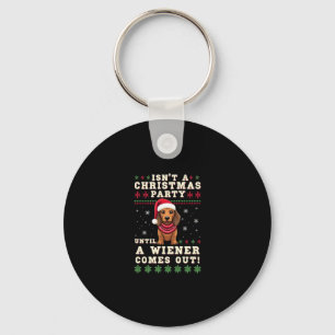 Cool Funny Wiener Dog Christmas Dachshund Holiday Keychain