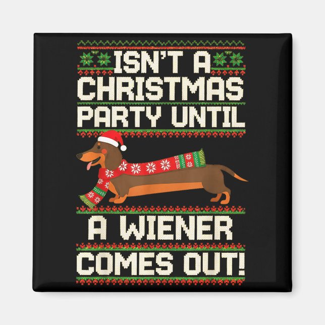 Cool Funny Wiener Dog Christmas Dachshund Holiday  Magnet (Front)