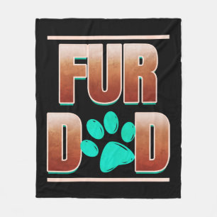 Cool Fur Dad With Cat Paw On Purrsday Fleece Blanket