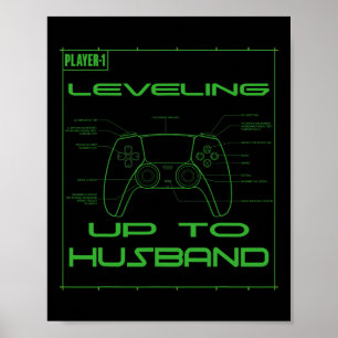 Cool Future Husband For Men Boys Groom To Be Gamer Poster